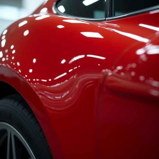 La stessa carrozzeria dopo la lucidatura, con un riflesso a specchio.