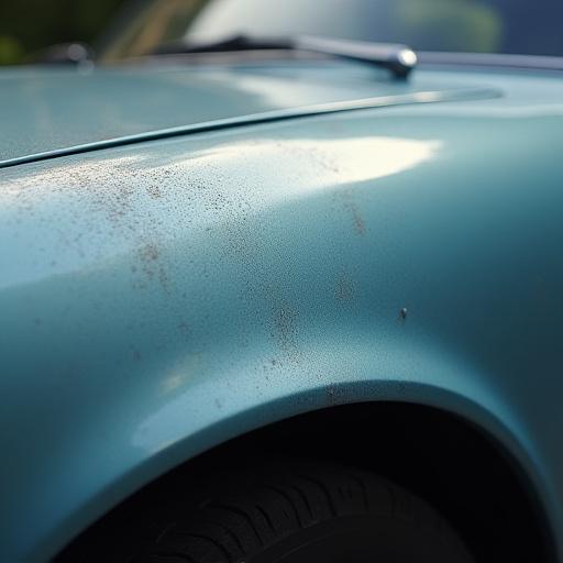 Carrozzeria di un'auto con graffi e aloni visibili.